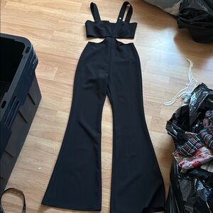 Second Skin Overalls Black Jumpsuit Sleek Contemporary Design